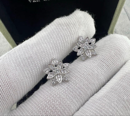 [Lume Jewels] Full Diamond Hollow Lotus Necklace Set