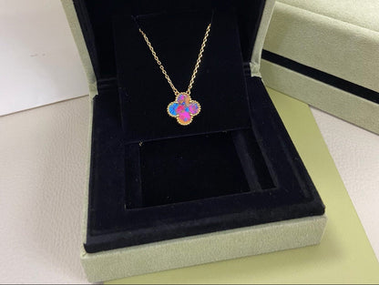 [Lume Jewels] 2026 New Plum Red Four-Leaf Clover Necklace