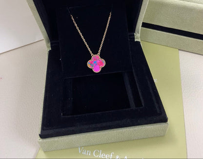 [Lume Jewels] 2026 New Plum Red Four-Leaf Clover Necklace