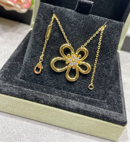 [Lume Jewels] Flower Jewelry Set with Diamond Center