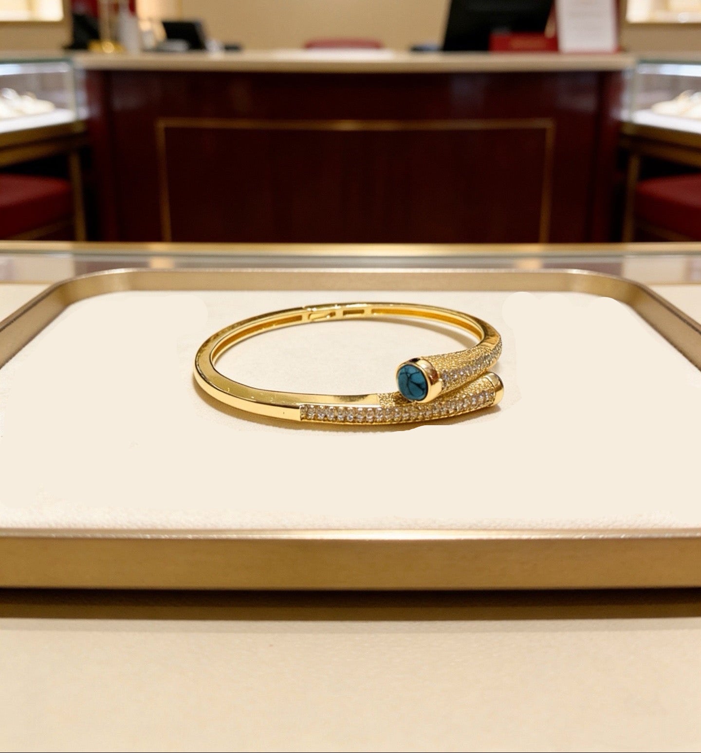 [Lume Jewels] Partially Set Diamond Bangle