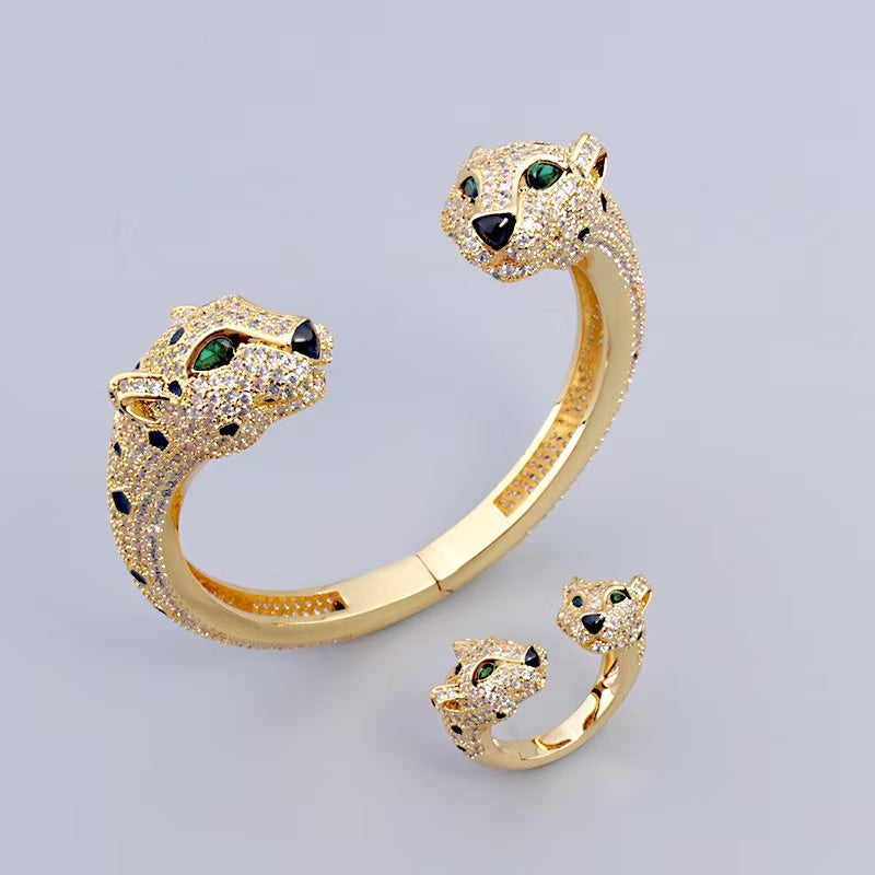 [Lume Jewels] Full Diamond Panther Bangle & Ring