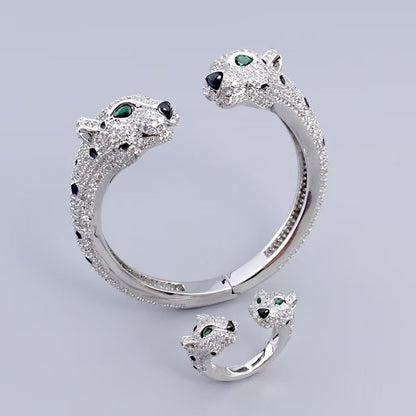 [Lume Jewels] Full Diamond Panther Bangle & Ring