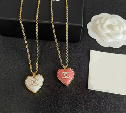 [Lume Jewels] Heart-shaped Necklace & Earring Set