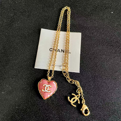 [Lume Jewels] Heart-shaped Necklace & Earring Set