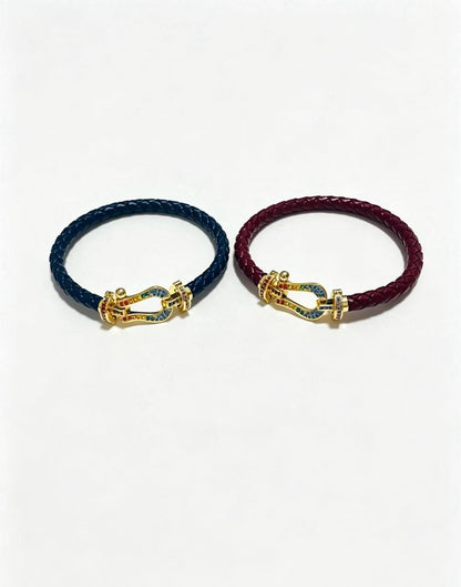 ¡®Lume Jewels2026 New Horseshoe Buckle Leather Couple Bracelet