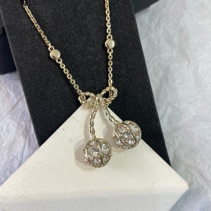 [Lume Jewels] Cherry Crystal Pavé Necklace & Stud Earrings& SeracelettB