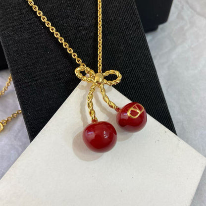[Lume Jewels]Red Cherry Necklace