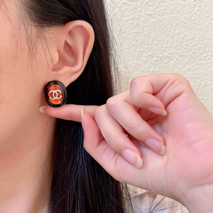 [Lume Jewels]Amber & Glass Stud Earrings