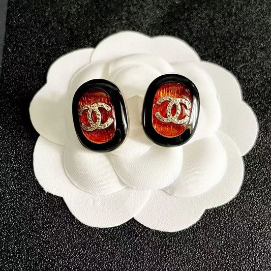 [Lume Jewels]Amber & Glass Stud Earrings