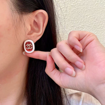 [Lume Jewels]Amber & Glass Stud Earrings