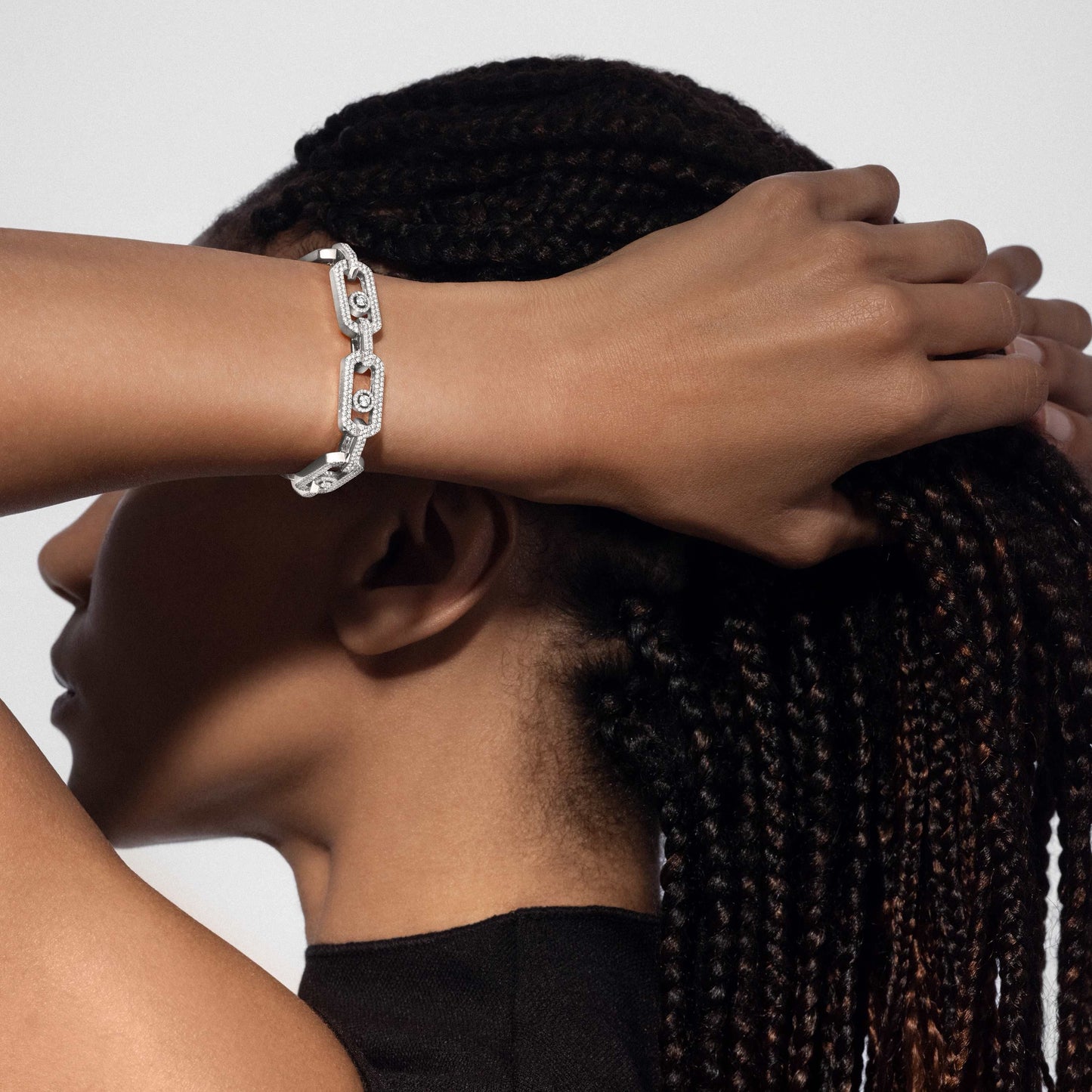 [Lume Jewels]Large Full Diamond Unisex Sliding Bracelet with Moissanite