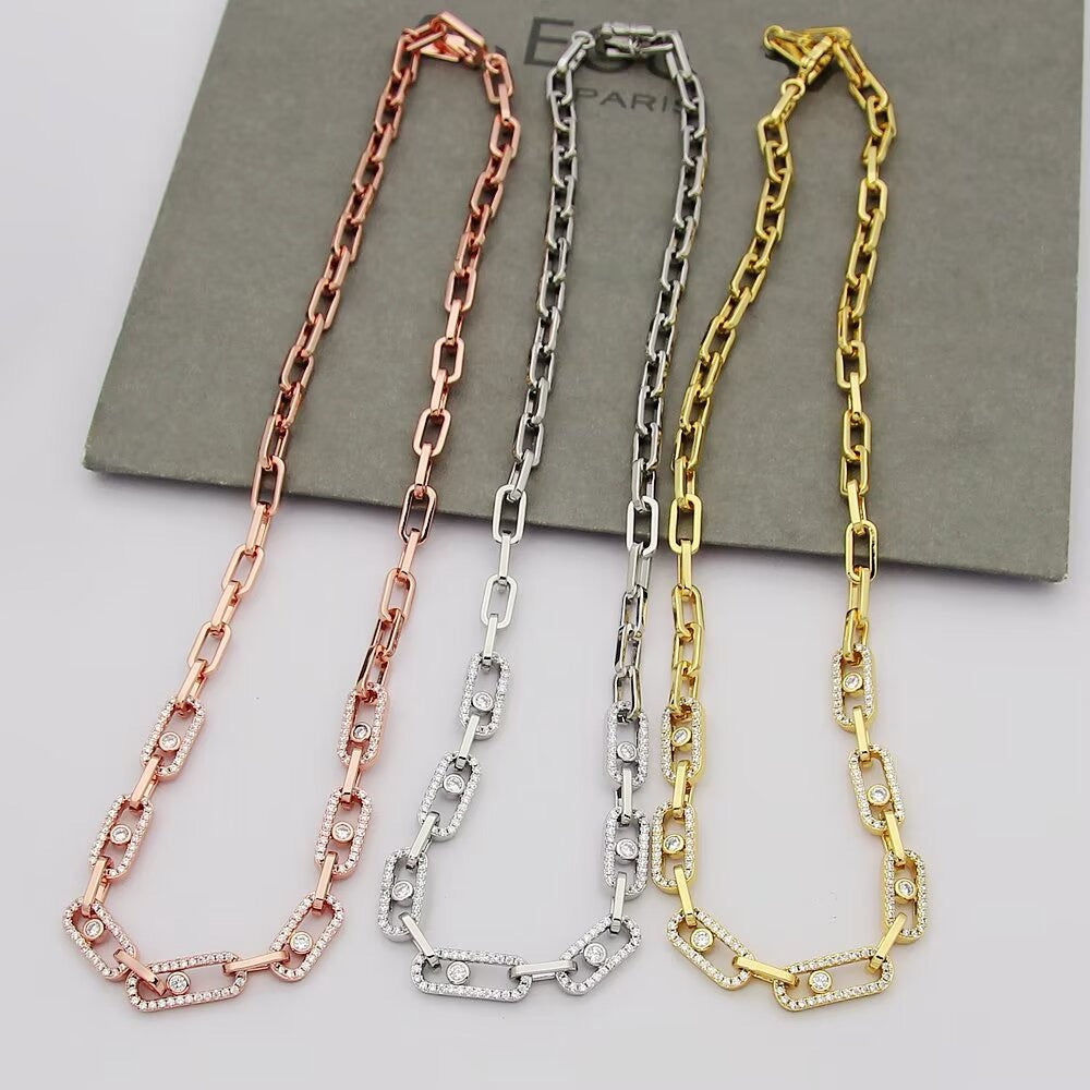 [Lume Jewels]Move Link Pave Diamond Necklace