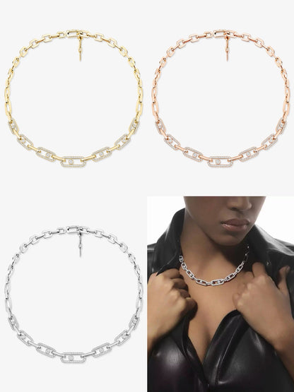 [Lume Jewels]Move Link Pave Diamond Necklace