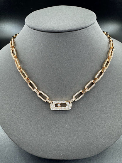 [Lume Jewels] Move Link Pave Diamond Chain Necklace