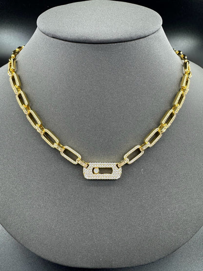 [Lume Jewels] Move Link Pave Diamond Chain Necklace