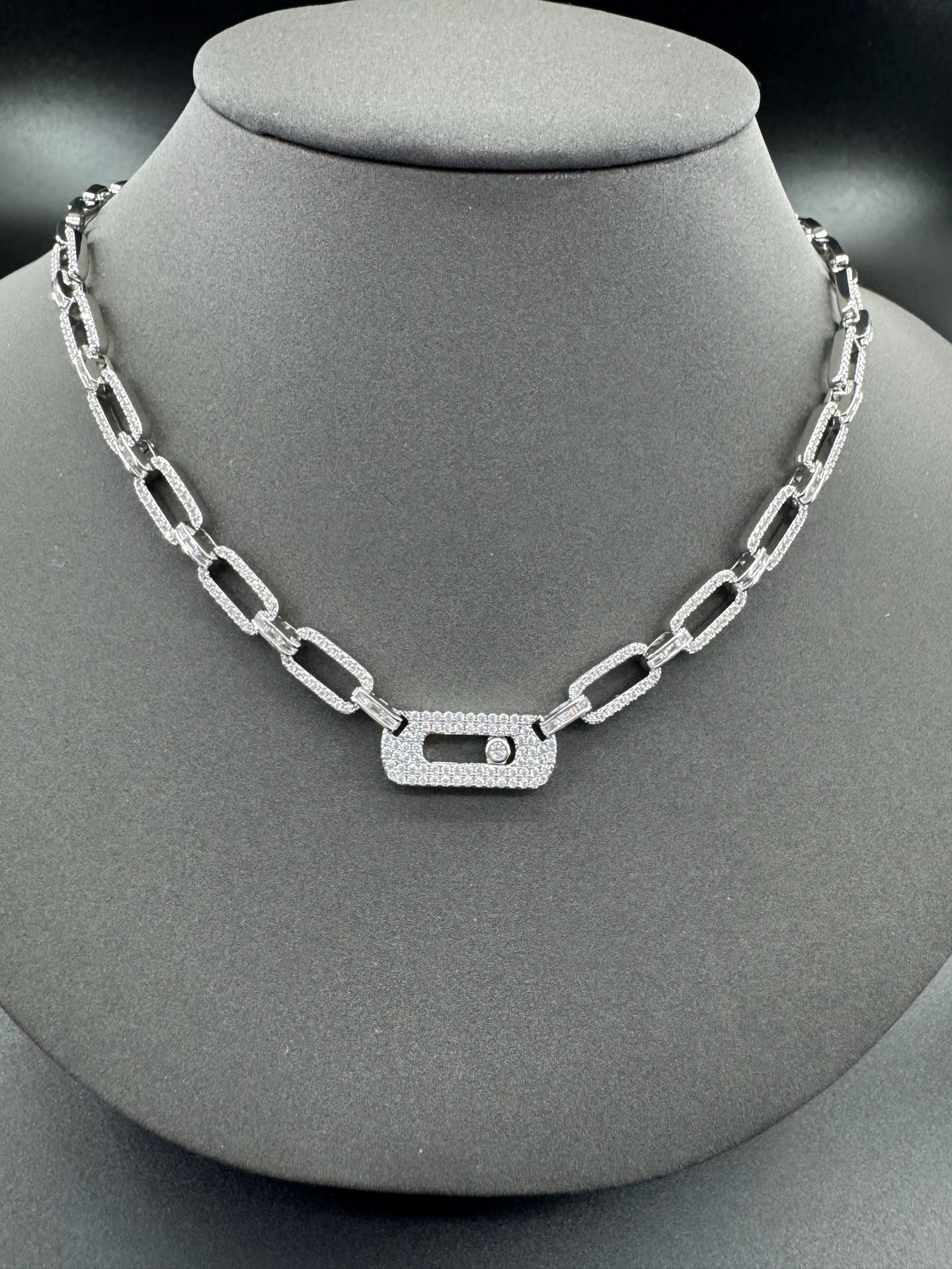 [Lume Jewels] Move Link Pave Diamond Chain Necklace