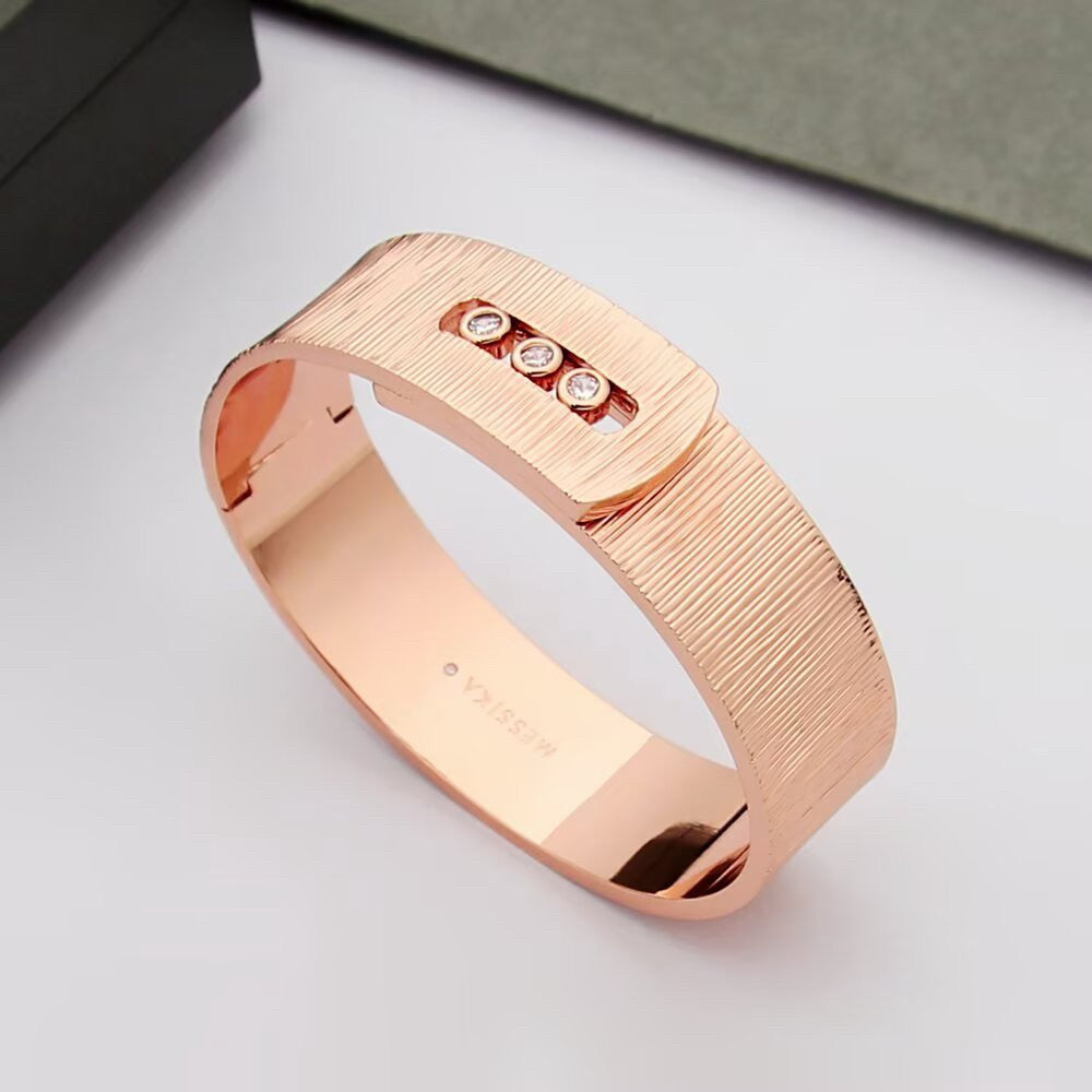 [Lume Jewels]Polished Brushed Bangle, Large Engraved Sliding Bangle