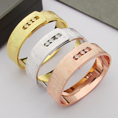 [Lume Jewels]Polished Brushed Bangle, Large Engraved Sliding Bangle