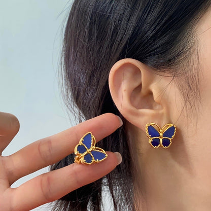 ¡®Lume Jewelry¡¯ Sweet Alhambra Butterfly Earstuds, Blue Chalcedony