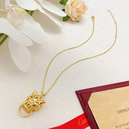 ¡®Lume Jewelry¡¯Openwork Panther‑Head Doorknocker Necklace
