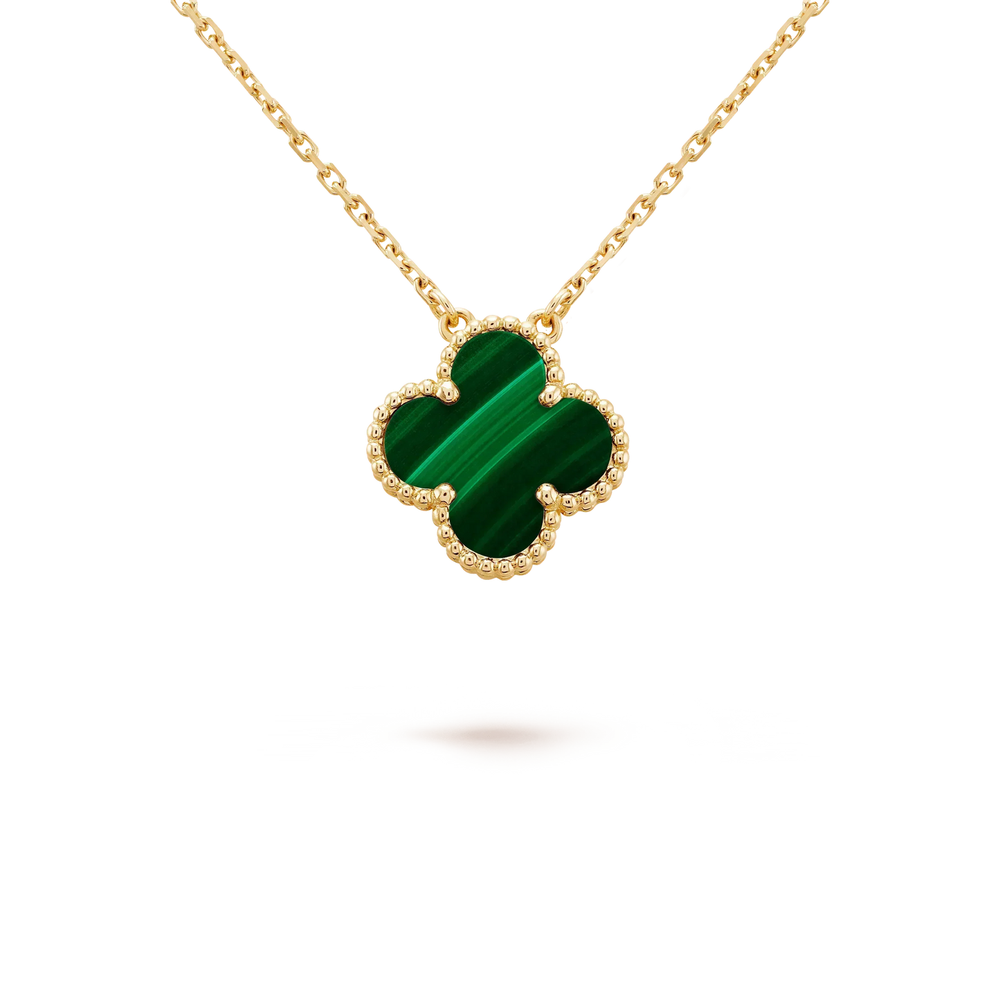¡®Lume Jewels¡¯CLOVER 15MM MALACHITE SINGLE FLOWER  NECKLACE
