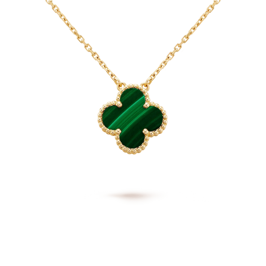 ¡®Lume Jewels¡¯CLOVER 15MM MALACHITE SINGLE FLOWER  NECKLACE
