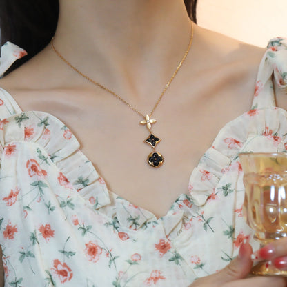 ¡®Lume Jewels¡¯STAR AND SUN ONYX PINK GOLD NECKLACE