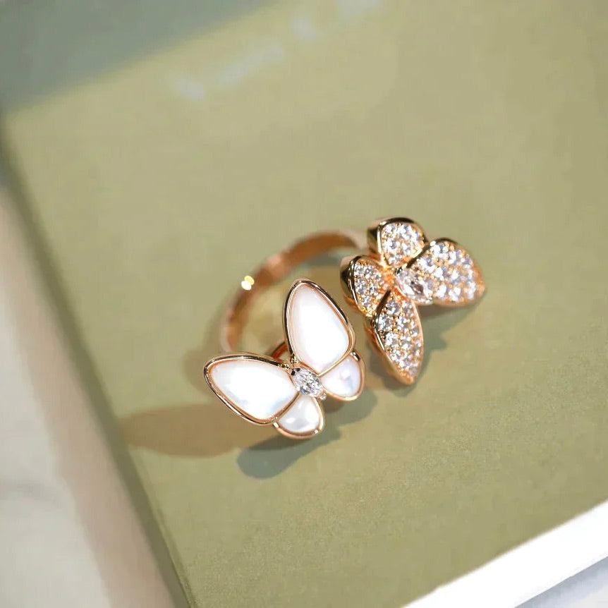 ¡®Lume Jewels¡¯TWIN BUTTERFLY DIAMOND MOP RING