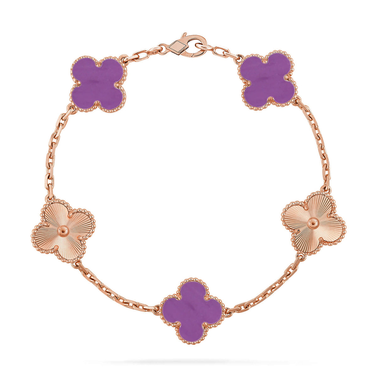 [Lume Jewels]New  CLOVER 5 MOTIF VIOLET BRACELET COLLECTION