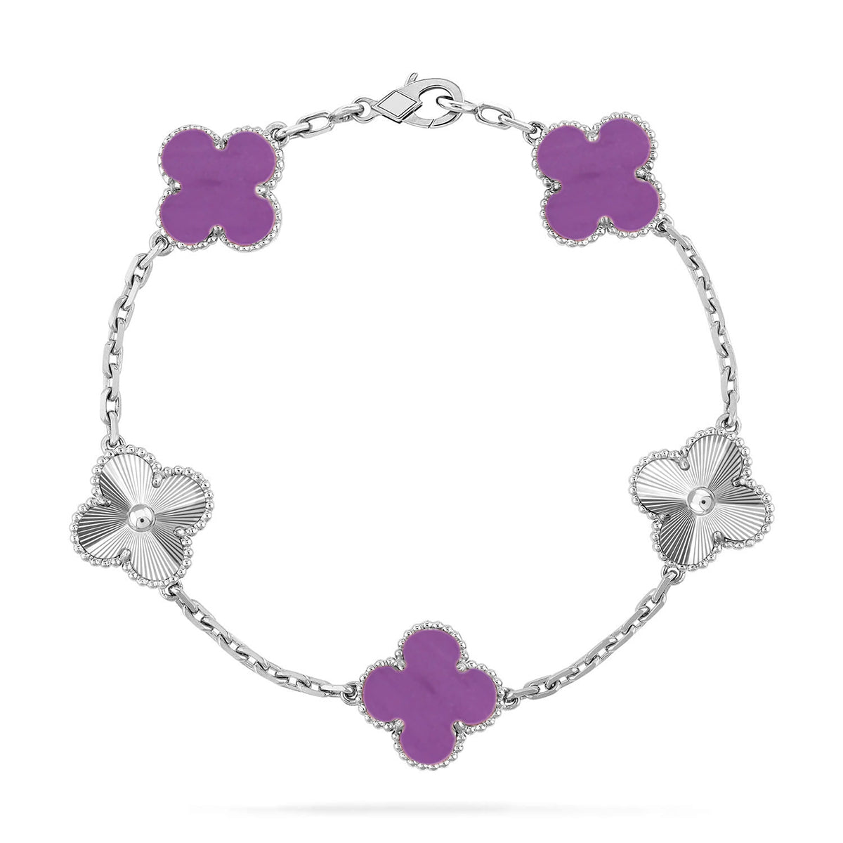 [Lume Jewels]New  CLOVER 5 MOTIF VIOLET BRACELET COLLECTION
