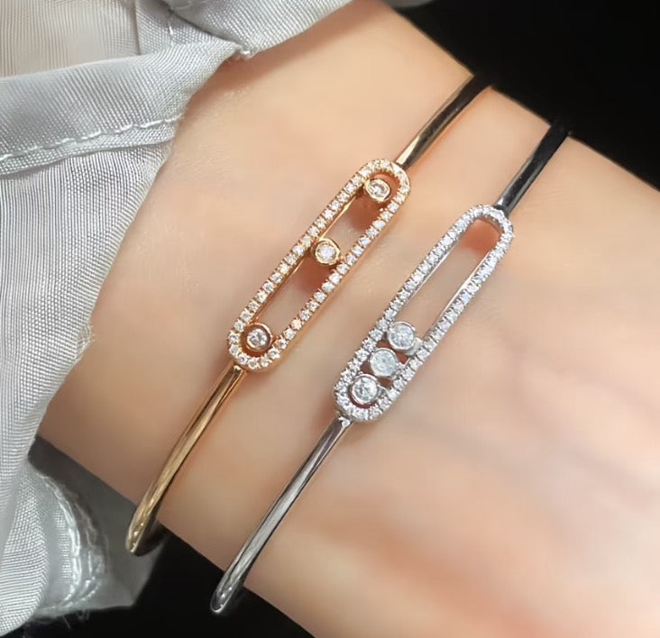 [Lume Jewels]Move Pavé Diamond Bangle Bracelet M