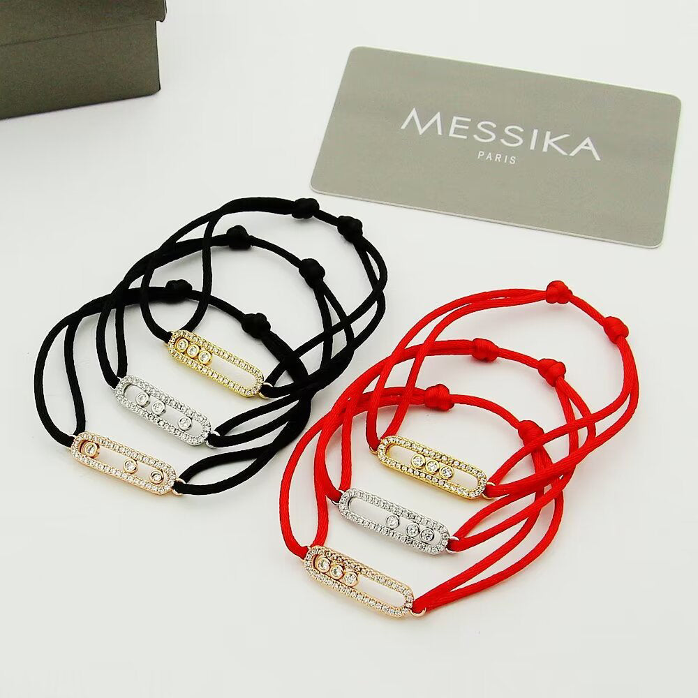 [Lume Jewels]Messika Care(s) pink cord pavé bracelet
