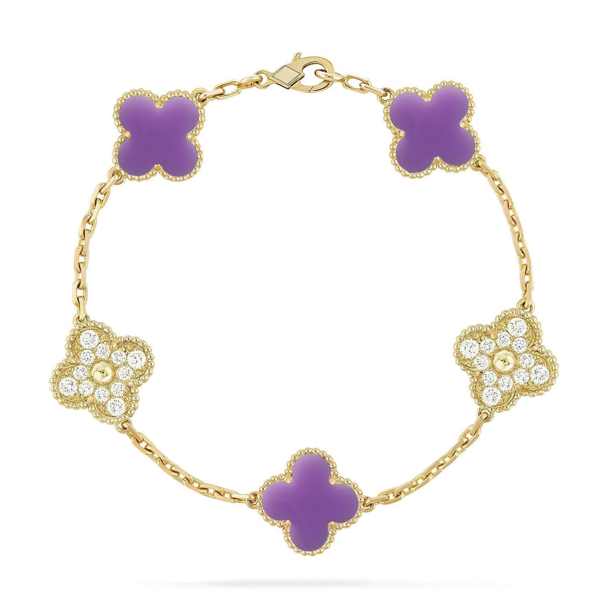 [Lume Jewels]New CLOVER 5 MOTIF LIGHT PURPLE BRACELET COLLECTION