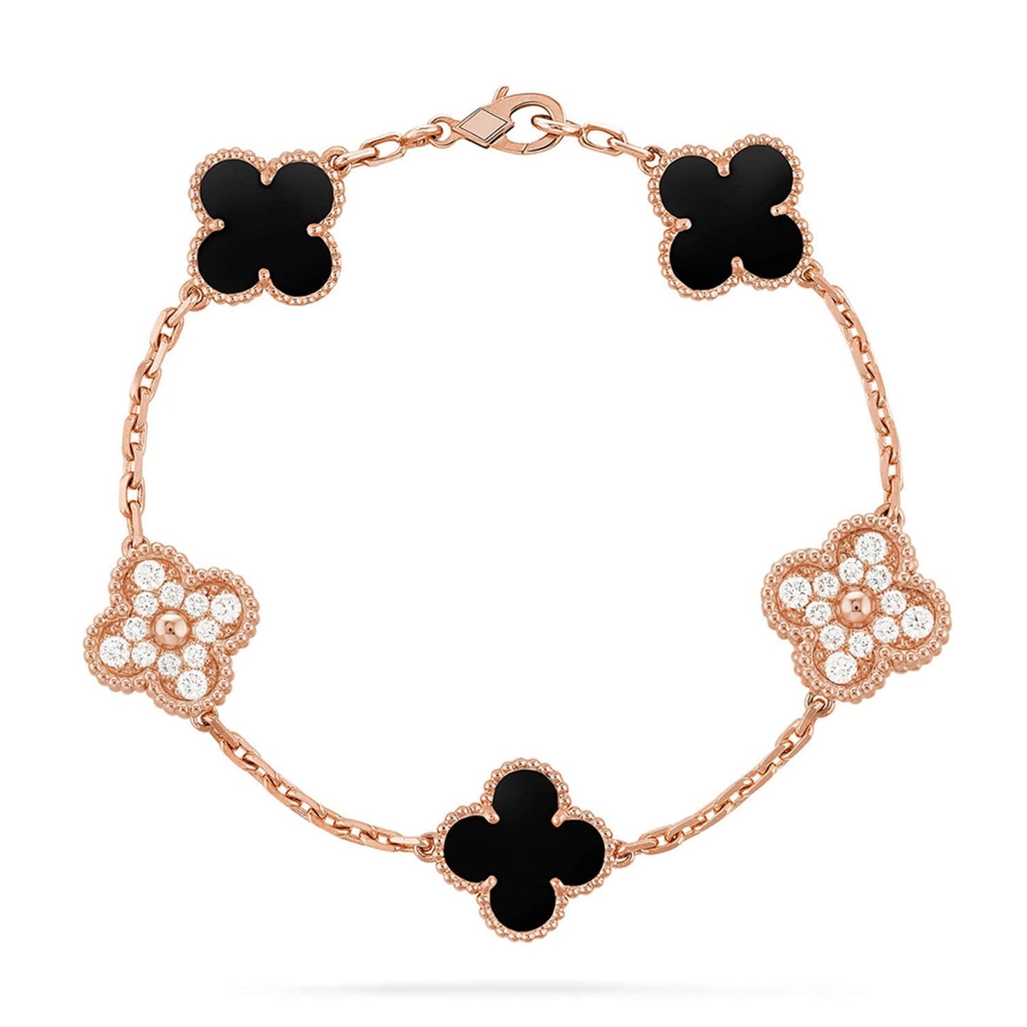 [Lume Jewels]New CLOVER 5 MOTIF ONYXS BRACELET COLLECTION