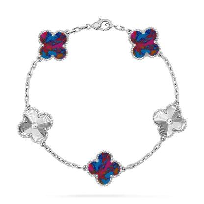 [Lume Jewels]New CLOVER 5 MOTIF COLOR GEMSTONES BRACELET COLLECTION