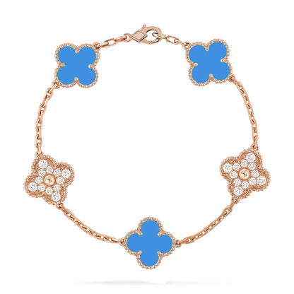 [Lume Jewels]New CLOVER 5 MOTIF BLUE AGATE BRACELET COLLECTION