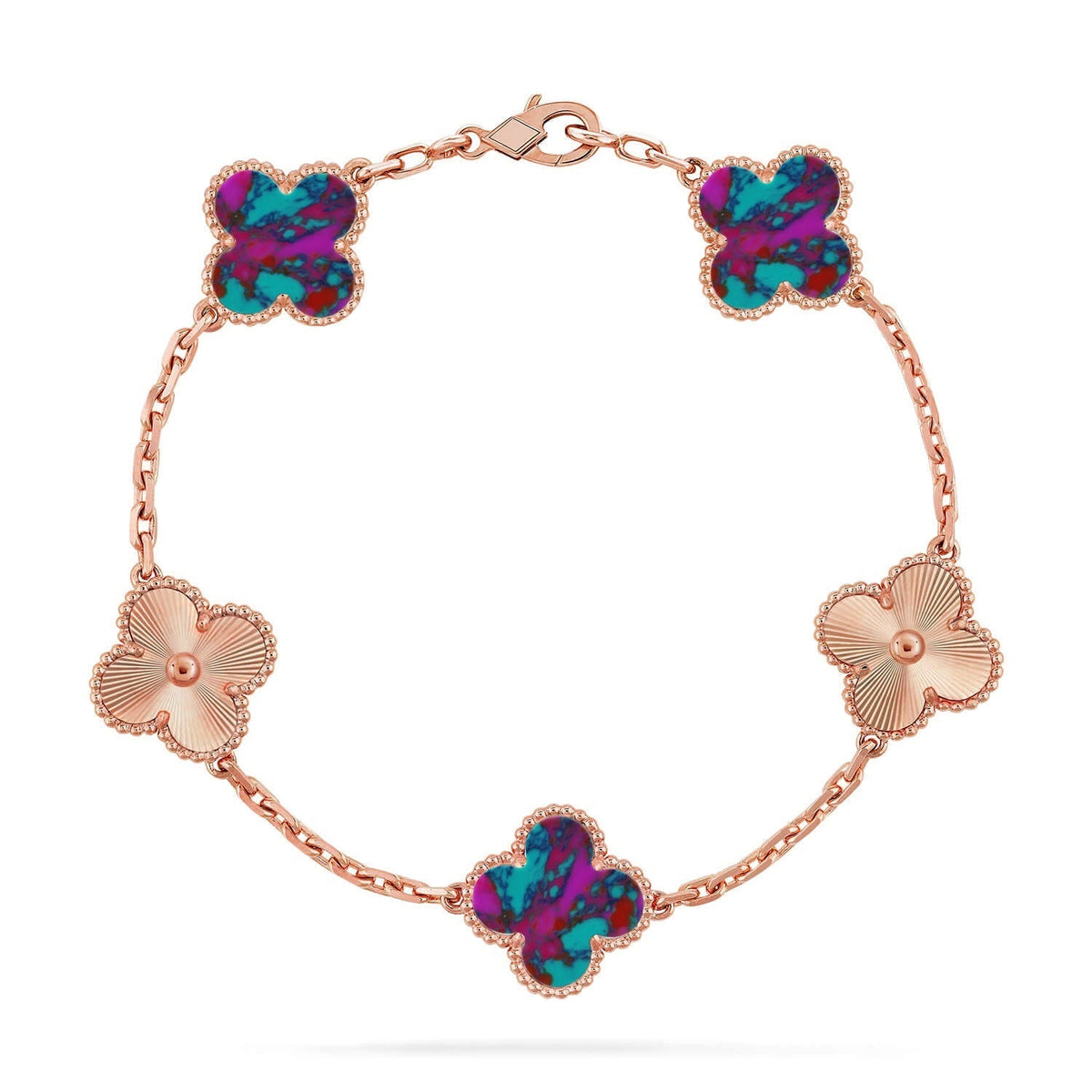[Lume Jewels]New CLOVER 5 MOTIF COLOR GEMSTONES BRACELET COLLECTION