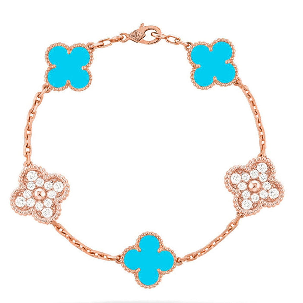 [Lume Jewels]New  CLOVER 5 MOTIF TURQUOISE BRACELET COLLECTION