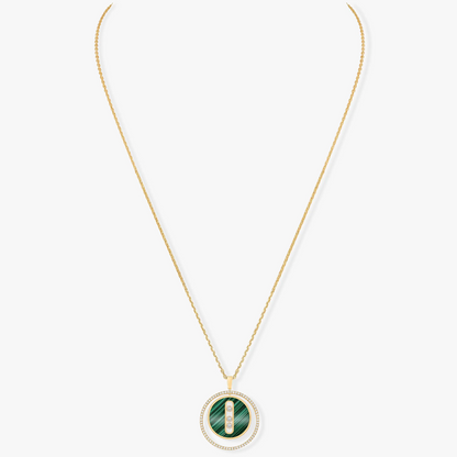 [Lume Jewels]LUCKY MOVE 3 DIAMOND MALACHITE GOLD DIAMOND NECKLACE