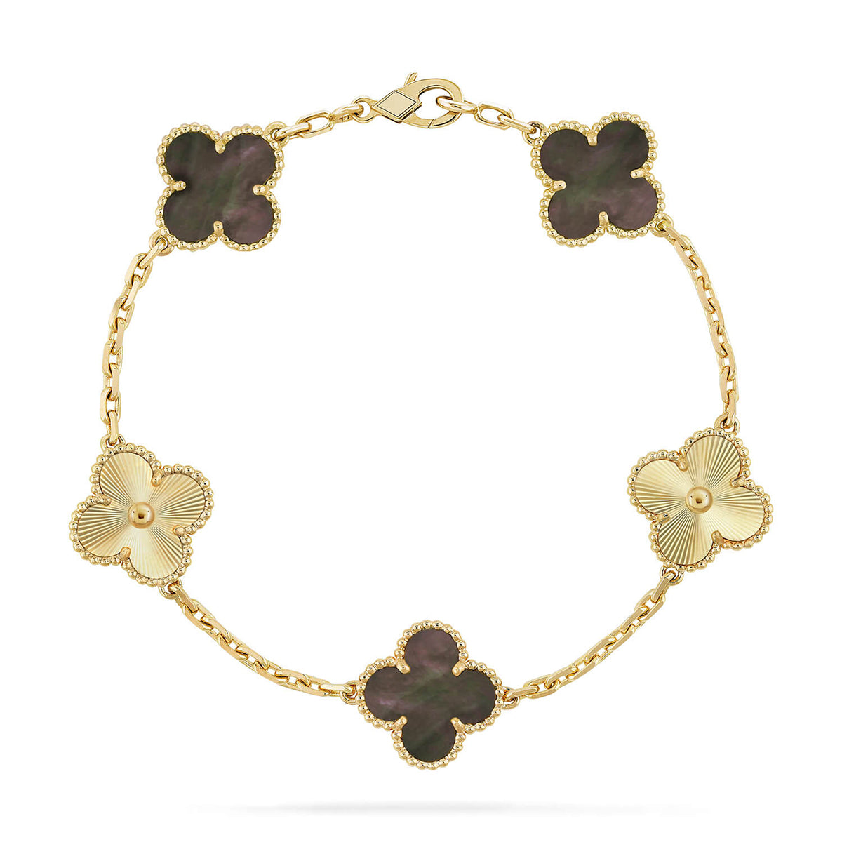 [Lume Jewels]New CLOVER 5 MOTIF GRAY MOP BRACELET COLLECTION