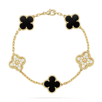 [Lume Jewels]New CLOVER 5 MOTIF ONYXS BRACELET COLLECTION