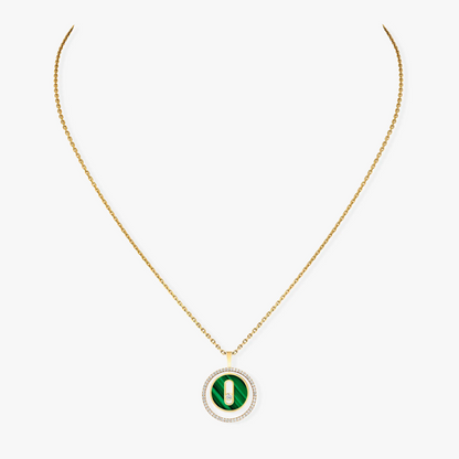 [Lume Jewels]LUCKY MOVE 1 DIAMOND MALACHITE GOLD DIAMOND NECKLACE