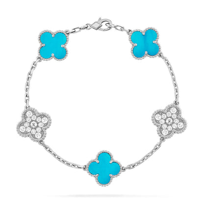 [Lume Jewels]New  CLOVER 5 MOTIF TURQUOISE BRACELET COLLECTION