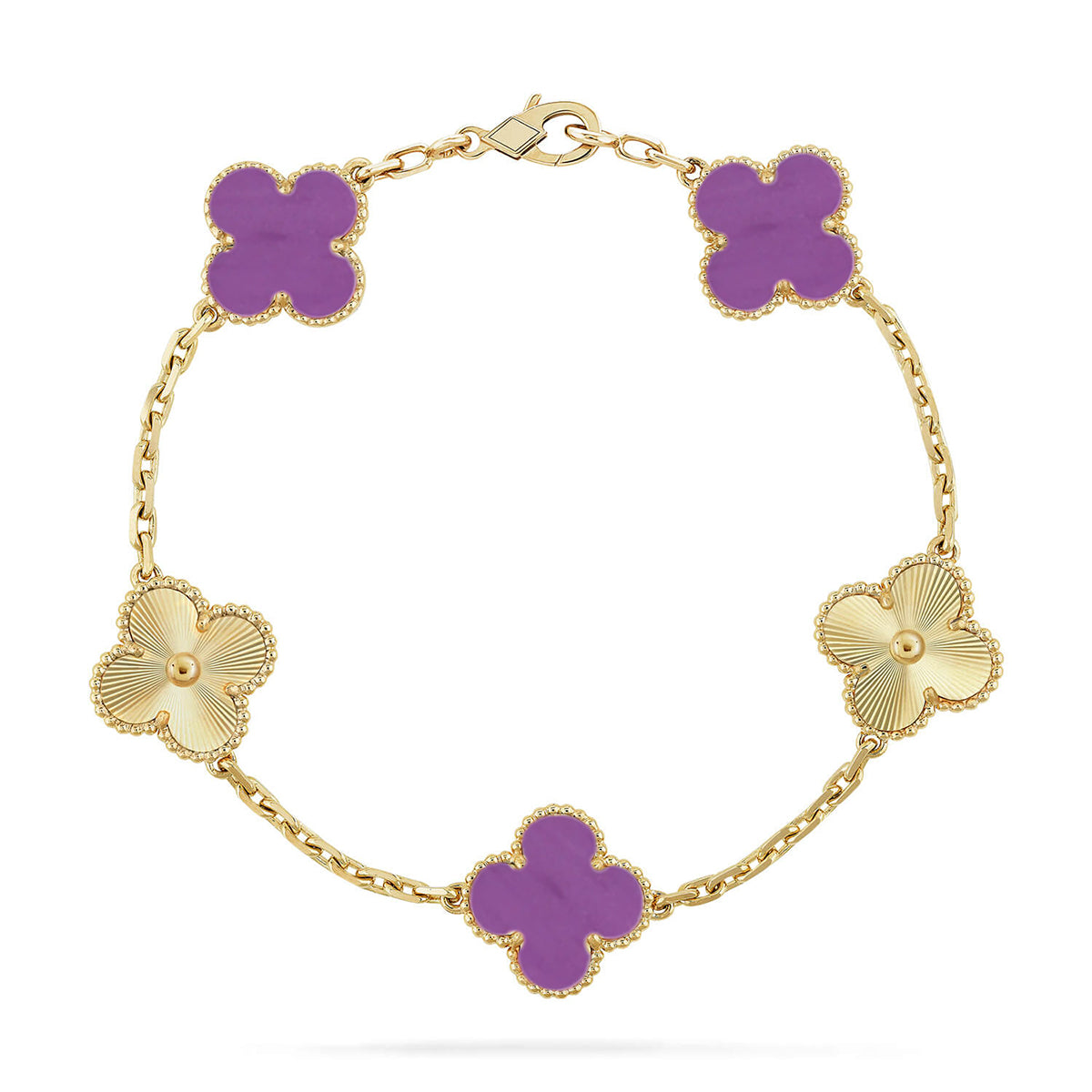 [Lume Jewels]New  CLOVER 5 MOTIF VIOLET BRACELET COLLECTION