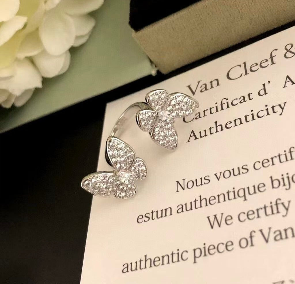 ¡®Lume Jewels¡¯TWIN SILVER BUTTERFLY DIAMOND RING
