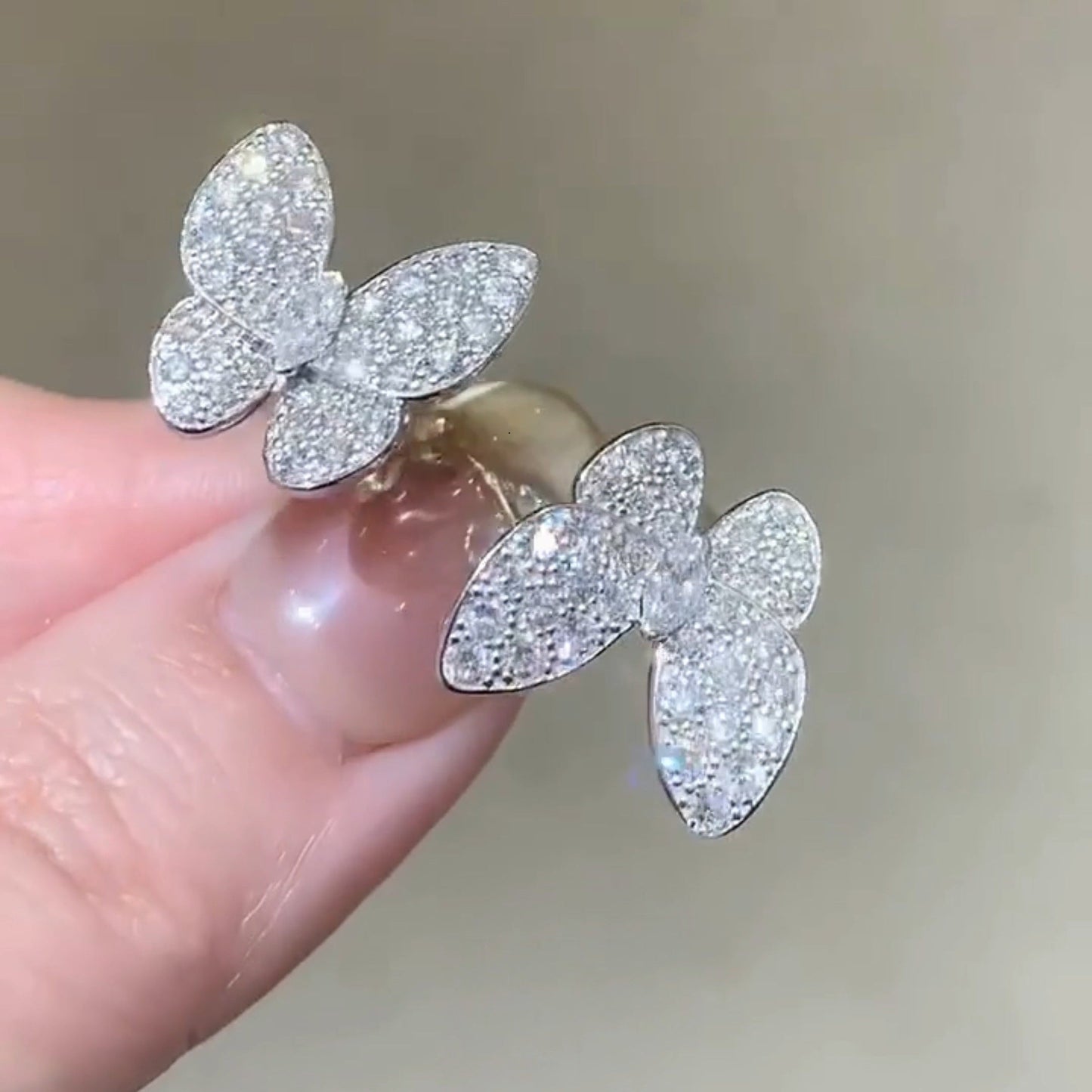 ¡®Lume Jewels¡¯TWIN SILVER BUTTERFLY DIAMOND RING