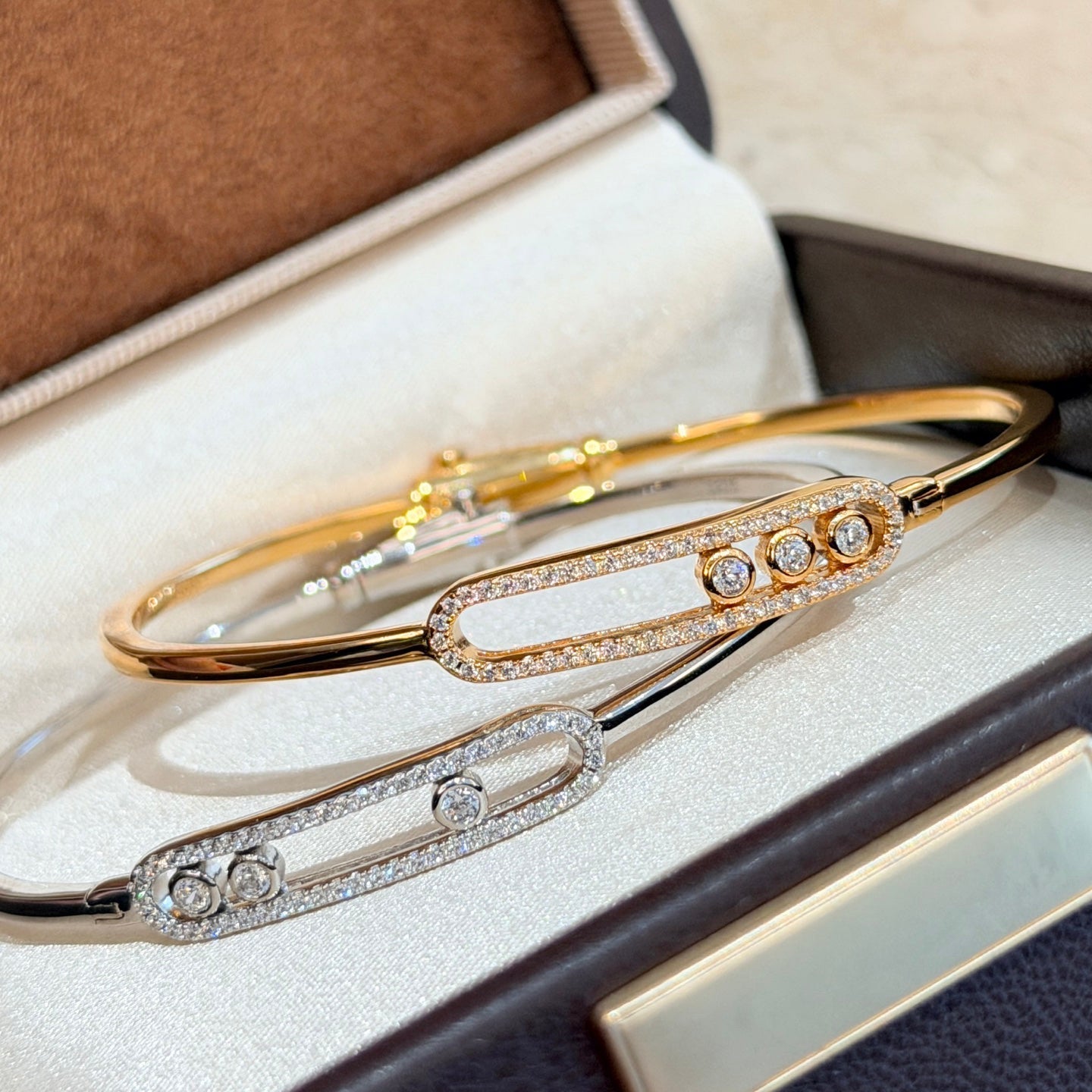[Lume Jewels]Move Pavé Diamond Bangle Bracelet M