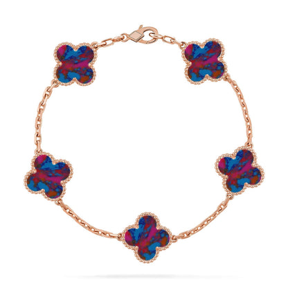 [Lume Jewels]New CLOVER 5 MOTIF COLOR GEMSTONES BRACELET COLLECTION