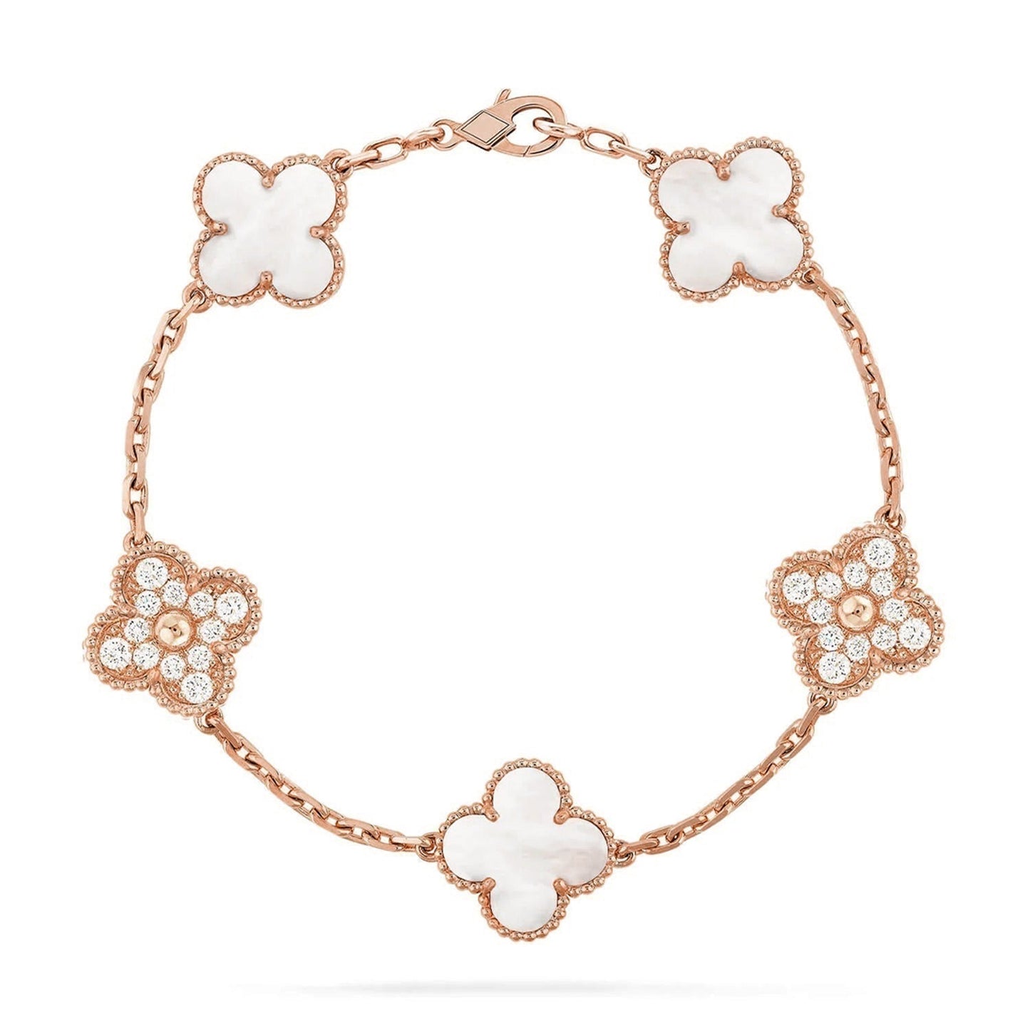[Lume Jewels]New CLOVER WHITE PEARL MOP 5 MOTIF BRACELET COLLECTION